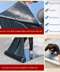 Heavy Duty Roof Underlayment Roll With Ice And Water Shield for Outdoor Foundations, user peeling film off waterproof membrane.