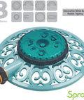 Sprout Metal 8 Pattern Sprinkler With Quick Connect Adapter Amazon Bundle In Gooseberry Green, tipping resistant metal base