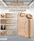 Portable 5 Gallon Military Style Water Jug For Camping And RVs Sand Colored Plastic Beverage And Hydration Dispenser