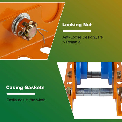 Close-up of locking nut and casing gaskets on Heavy Duty I-Beam Trolley For Electric Hoist 1 Ton Capacity With Dual Track Rollers And Adjustable Flange
