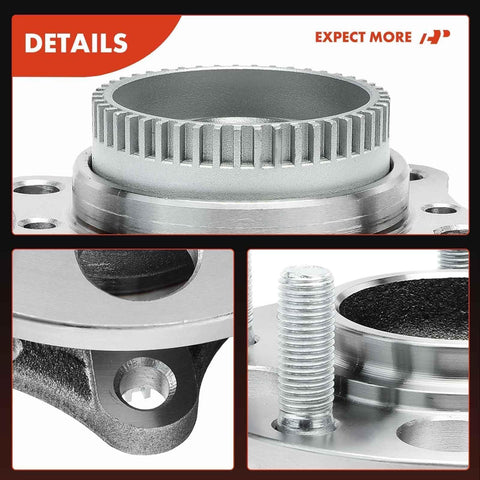 2 Pack Rear Wheel Bearing And Hub Assembly Drop In Replacement For Hyundai And Kia Models 2011 2018 Elantra Coupe GT Veloster Forte Forte Koup Forte5 With ABS Ring And 5 Lug close-up view