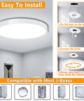 Low Profile 9 Inch Flush Mount LED Ceiling Light Fixture, 18W 5000K Daylight, easy installation guide with steps