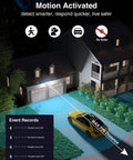 100W Smart LED Security Flood Light With Motion Sensor illuminating driveway and yard, showcasing motion detection features.
