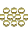 Brass compression ferrule sleeves for 5/8 in tubing, set of 12, HVAC refrigeration fittings