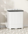 No Sweat Portable Twin Tub Washer And Spinner Combo With Semi Automatic Compact Laundry Design in a small space.