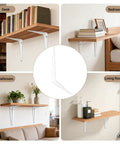 Built Tough Heavy Duty Metal Floating Shelf Brackets 8 By 10 Inch White L Shaped Shelf Supports for varied room settings.