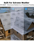 Top Shelf Synthetic Roof Underlayment Roll Measures 48 By 250 Feet Covering Exactly One Thousand Square Feet installed on house roof.