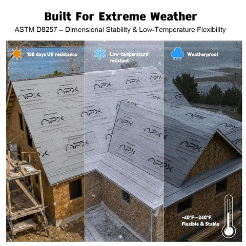 Top Shelf Synthetic Roof Underlayment Roll Measures 48 By 250 Feet Covering Exactly One Thousand Square Feet installed on house roof.