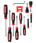 Bi-Material 12 Piece Screwdriver Set With Black Oxide Tips For Tough As Nails Durability Quick Rotation Control And Torque Zone Grip