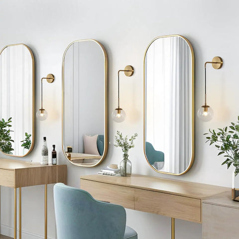 Mid Century Modern Globe Wall Sconce In Brushed Brass Gold With Clear Glass Bubble Ball Bathroom Vanity Bedside Light Fixture
