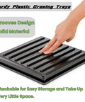 Hand touching Value Pack 10 Pack Plastic Growing Trays For Seedlings And Microgreens 10.6 By 10.6 Inches Propagation Flats