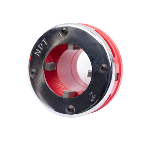 Heavy Duty 2 Inch Hinge Plate Head And Dies For Ratchet Pipe Threader Kit with NPT markings and red finish for durability.