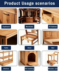 Heavy Duty Stainless Steel Furniture Corner Brackets With Screws shown in various wood furniture setups like cupboard, wardrobe, and table.