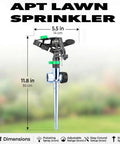 Pulsating Impact Sprinklers For Yard, Lawn And Garden, Adjustable Spray Coverage From 80 To 5800 Sq Ft, Pack Of 2 displayed