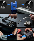 Electric Screwdriver Kit With 144-In-1 Precision Bits shown with tools used for electronics and gadget repair; mobile, watch, and console repairs.