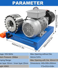 Sciolix 2200W Electric Hydraulic Hose Crimping Machine With 8 Dies For 6 To 25mm ID 35mpa Pressure detailed specifications and dimensions.