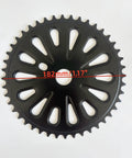Beefy One Piece Crank Bicycle Chainring Sprocket Set 36T 40T 44T One Half By One Eighth Inch Steel Black Model 2 shown in close-up