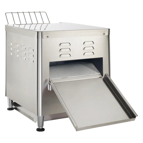High Speed Commercial Conveyor Toaster ECT 300 with adjustable speed dial, dual top and bottom heating, front view