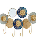 Solid Double Wall Coat Hooks Smooth Mirror Metal Entryway Rack For Hats Bags Keys Towels Top Shelf Foyer Storage Setup With Tough Handcrafted Build And Polished Finish That Holds Everything You Got with decorative floral design.