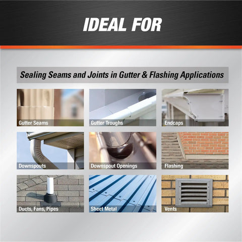 Dynaflex Gutter And Narrow Seam Advanced Elastomeric Waterproof Sealant White 4.5 Oz Works Like A Champ On Gutters Downspouts Joints Flashings And Ducts With Strong Multi Surface Adhesion And Flexible Weatherproofing