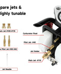PE22 22mm Carburetor Jet Kit For Predator 212cc And 196cc Clone Engines components, showing jets and manifold.