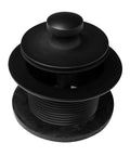 Twist And Close Tub Trim Set With Floating Overflow Faceplate In Matte Black, D94H-62, top view of drain plug assembly