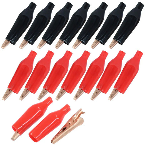 Pro Grade Copper Alligator Clips Set 35mm Insulated Crocodile Clips For Electrical Testing And DIY Projects with red and black covers