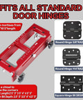 Pro Grade Aluminum Door Hinge Jig And Lock Installation Kit with measurements for hinge mortises from 2.5 to 5 inches.