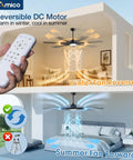 Diagram showing 66 Inch Black Ceiling Fan With Lights And Remote 6 Speed Reversible DC Motor 3 CCT Dimmable functionality in seasons.