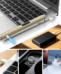 Upgraded USB C Rechargeable Flameless Plasma Arc Lighter with LED display charging on laptop, power bank, and car adapter