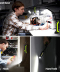LED Work Light With Magnetic Base And Flexible Gooseneck 360 Degree Rotary Head used in auto repair and power outages.