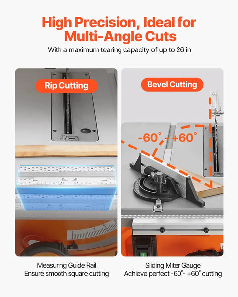 High precision setup for the Rock Solid Portable Jobsite Table Saw with rip cutting and bevel cutting features.