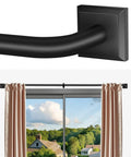 Heavy Duty Blackout Curtain Rods For Windows 48 To 90 Inches With Wraparound Design And Curved Return for super dark rooms, installed above patio door.