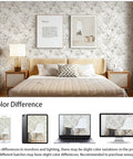 Floral Peel And Stick Wallpaper For Bedroom And Home Decor Grey Boho Eucalyptus Leaf Farmhouse Contact Paper Self Adhesive And Removable For Cabinets Drawers And Nursery 17.3In Wide By 197In Long displayed in a bedroom setting with neutral decor.