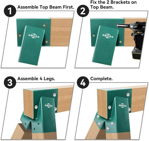 Beefed-Up Heavy Duty Swing Set Kit With 2 Green A-Frame Brackets, 4 Heavy Duty Swing Hangers, 2 Green Seats And All Hardware Included For Quick Playground Mounting