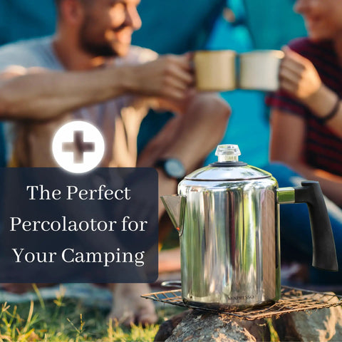 Stainless Steel Coffee Percolator For Stovetop 37oz 2 To 8 Cup Pot With Cool Touch Handle perfect for camping and home use