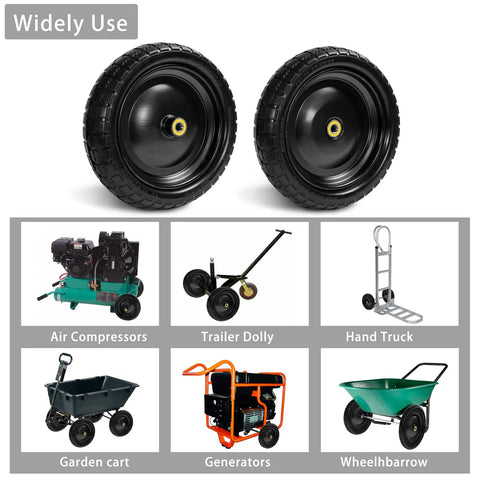 13 Inch Go-To Wheel And Tire Replacement Set For Hand Trucks Garden Carts Wheelbarrows And Dollies Solid Flat Free 4.00-6 Tires Use