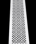 Heavy Cast Aluminum Air Return Grille For Floor Duct 6x30 In Opening, Overall 8x32 In Face Plate, Powder Coated White