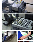 1200W Electric Tapping Machine For M4 To M24 Holes Auto Oiling Flexible Drilling Head 360 Rotation Universal Adapter in action on metal.
