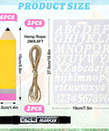 Product image showing 11 Piece Pencil Name Plates Set For Back To School Blank Wood Desk Signs With Markers And Letter Template DIY Classroom Name Tags Pencil Shaped Desk Plaques For Teachers, includes pencil sign, rope, marker, and stencil template with alphabet.