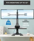 Electric Dual Monitor Sit Stand Desk Converter With 28 Inch Base Height Adjustable Desktop Riser And Two Monitor Mounts For Screens Up To 32 Inches A Simple Ergonomic Upgrade And Game Changer For Your Home Office School And Office, showing dual screens on a desk.