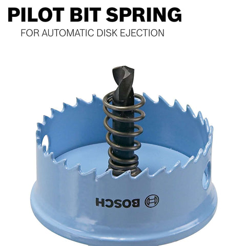 Bosch blue 7/8 in edge hole saw with spring-loaded pilot bit