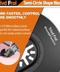Trivd Frol oscillating saw blade kit with 3-1/2-inch semi-circle blades for wood and plastics, orange packaging