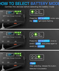 Illustration showing how to select battery mode on MPPT Solar Charge Controller 12V 10A With LCD Display Type C And USB Ports Real Time Maximum Power Point Tracking Compatible With LiFePO4 Lithium Gel AGM Batteries Ideal For RVs Boats Off Grid Power Systems And Marine Setups