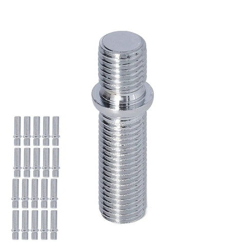 Ultimate 20-Piece Wheel Conversion Stud Kit With 50mm Length And Extended Shank For European Rides To Spice Up Your Custom Setup And Ensure Super Secure Mounting On Aftermarket Wheels, chrome stud close-up