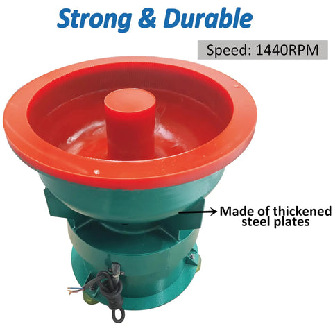 Pro Tech 60 Liter Electric Vibratory Tumbler with thickened steel plates for metal and ceramic polishing at 1440 RPM