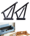 Heavy Duty Bench Seat Hinges With Spring Lift Up Mechanism For Storage Sofa Bed Ottoman Toy Box Chest And Furniture Storage Hardware In Black Steel Tough As Nails Build.