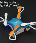 Super Pocket Drone With 360 Degree Flips And Altitude Hold For Kids And Beginners, blue drone with orange and white propellers