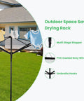 Outdoor Clothes Drying Rack With 4 Aluminum Arms Folding Rotary Dryer 12 Lines Spanning 165 Feet Of Drying Space in garden