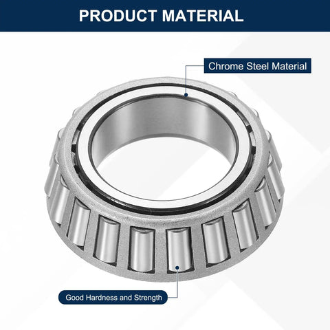 Heavy Duty Tapered Roller Bearing Cone With 1.24 Inch Bore And 2.09 Inch Outer Diameter 0.65 Inch Thick Chrome Steel ABEC Three Built For Big Load